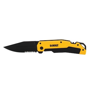 DEWALT 3.5-inch Stainless Steel Serrated Clip Point Folding Knife