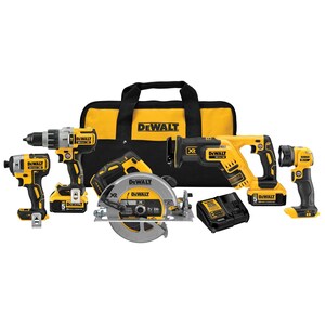 DEWALT 20V MAX XR Brushless Cordless 5-Tool Combo Kit with (2) 5A