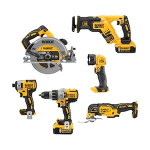DEWALT 20V MAX XR Brushless Cordless  6-Tool Combo Kit with (2) 5