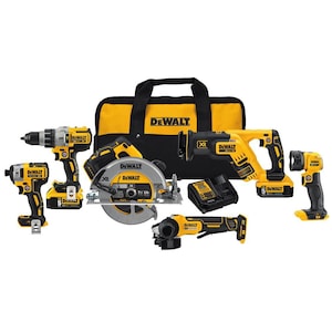 DEWALT 20V MAX XR Brushless Cordless 6-Tool Combo Kit  with (2) 5