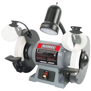King Industrial 8 inch Low Speed Bench Grinder With Light