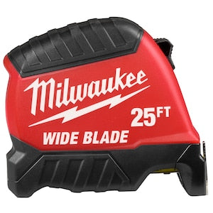 Milwaukee Tool 25 ft. x 1.3 -inch Wide Blade Tape Measure with 17 ft. Rea