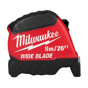 Milwaukee Tool 8 m/26 ft. x 1.3 -inch Wide Blade Tape Measure with 17 ft.