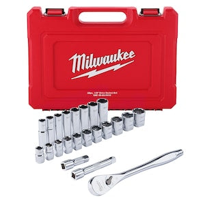 Milwaukee Tool 1/2 -inch Drive SAE Ratchet and Socket Mechanics Tool Set