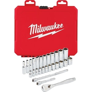 Milwaukee Tool 1/4 -inch Drive Metric Ratchet and Socket Mechanics Tool S