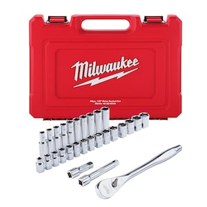 Milwaukee Tool 1/2 -inch Drive Metric Ratchet and Socket Mechanics Tool S