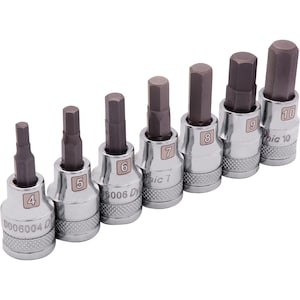 DYNAMIC TOOLS 3/8 inch Drive 7 Piece Metric, Standard Hex Socket Set, 4m