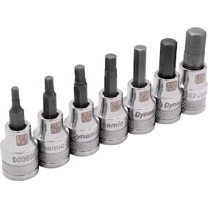 DYNAMIC TOOLS 3/8 inch Drive 7 Piece SAE, Standard Length, Hex Socket Se