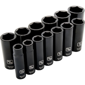 DYNAMIC TOOLS 1/2 inch Drive 13 Piece 6 Point, Deep Impact, SAE Socket S