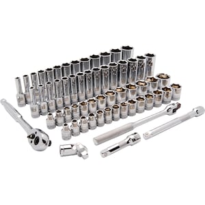 DYNAMIC TOOLS 3/8 inch Drive 60 Piece 6 Point, Standard/Deep, SAE/Metric