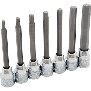 DYNAMIC TOOLS 3/8 inch Drive 7 Piece SAE, Long Hex Socket Set, 1/8 inch