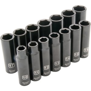 DYNAMIC TOOLS 1/2 inch Drive 14 Piece 6 Point, Deep Impact, Metric Socke