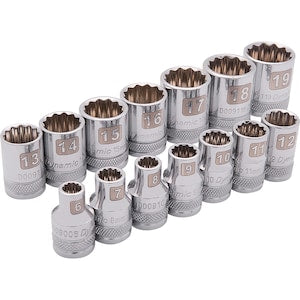 DYNAMIC TOOLS 3/8 inch Drive 14 Piece 12 Point, Standard Metric Socket S