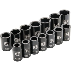 DYNAMIC TOOLS 1/2 inch Drive 14 Piece 6 Point, Standard Impact, Metric S