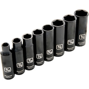 DYNAMIC TOOLS 3/8 inch Drive 8 Piece 6 Point SAE, Deep Impact Socket Set