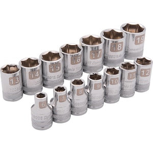 DYNAMIC TOOLS 3/8 inch Drive 14 Piece 6 Point, Standard Metric Socket Se