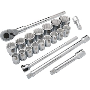 DYNAMIC TOOLS 3/4 inch Drive 21 Piece 12 Point, Standard Length, SAE Soc