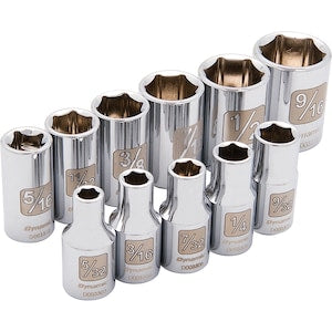 DYNAMIC TOOLS 1/4 inch Drive 11 Piece 6 Point, Standard SAE Socket Set,