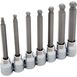DYNAMIC TOOLS 3/8 inch Drive 7 Piece Metric, Long Ball Nose, Hex Socket