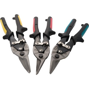 DYNAMIC TOOLS 3 Piece Aviation Snips Set, Right/Straight/Left