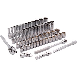 DYNAMIC TOOLS 3/8 inch Drive 57 Piece 12 Point, Standard/Deep, SAE/Metri