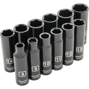 DYNAMIC TOOLS 3/8 inch Drive 12 Piece 6 Point Metric, Deep Impact Socket