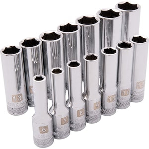 DYNAMIC TOOLS 3/8 inch Drive 14 Piece 6 Point, Deep Metric Socket Set, 6