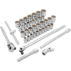 DYNAMIC TOOLS 1/2 inch Drive 41 Piece 12 Point Standard, SAE/Metric Sock
