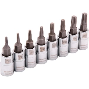 DYNAMIC TOOLS 1/4 inch Drive 8 Piece Standard, Torx Socket Set, T8 - T30