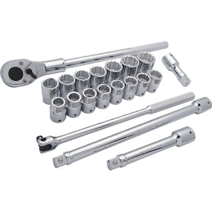 DYNAMIC TOOLS 3/4 inch Drive 20 Piece 12 Point, Standard Length, Metric