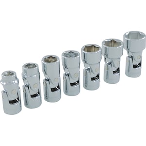 DYNAMIC TOOLS 3/8 inch Drive 7 Piece 6 Point SAE, Universal Joint Socket