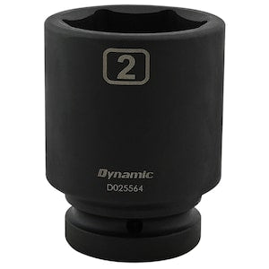 DYNAMIC TOOLS 2 inch X 1 inch Drive, 6 Point Deep Length, Impact Socket