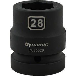DYNAMIC TOOLS 28MM X 1 inch Drive, 6 Point Standard Length, Impact Socke