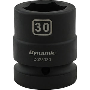 DYNAMIC TOOLS 30MM X 1 inch Drive, 6 Point Standard Length, Impact Socke