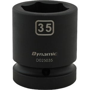 DYNAMIC TOOLS 35MM X 1 inch Drive, 6 Point Standard Length, Impact Socke