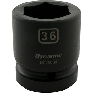 DYNAMIC TOOLS 36MM X 1 inch Drive, 6 Point Standard Length, Impact Socke