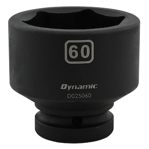 DYNAMIC TOOLS 60MM X 1 inch Drive, 6 Point Standard Length, Impact Socke