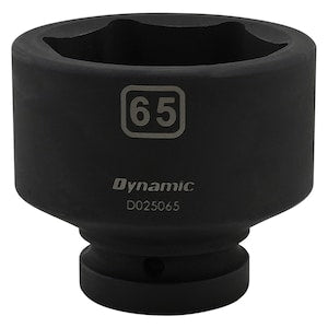 DYNAMIC TOOLS 65MM X 1 inch Drive, 6 Point Standard Length, Impact Socke