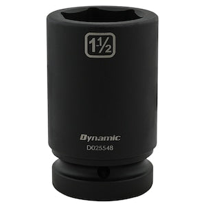 DYNAMIC TOOLS 1-1/2 inch X 1 inch Drive, 6 Point Deep Length, Impact Soc