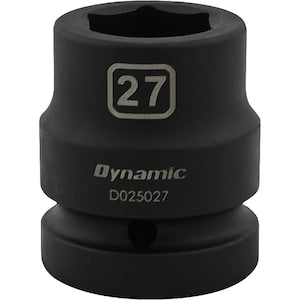 DYNAMIC TOOLS 27MM X 1 inch Drive, 6 Point Standard Length, Impact Socke