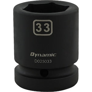 DYNAMIC TOOLS 33MM X 1 inch Drive, 6 Point Standard Length, Impact Socke