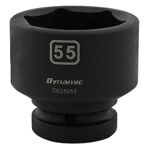 DYNAMIC TOOLS 55MM X 1 inch Drive, 6 Point Standard Length, Impact Socke