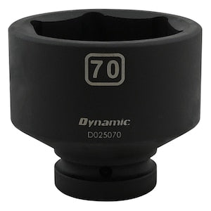 DYNAMIC TOOLS 70MM X 1 inch Drive, 6 Point Standard Length, Impact Socke
