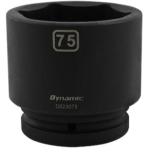 DYNAMIC TOOLS 75MM X 1 inch Drive, 6 Point Standard Length, Impact Socke