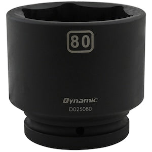DYNAMIC TOOLS 80MM X 1 inch Drive, 6 Point Standard Length, Impact Socke