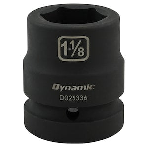 DYNAMIC TOOLS 1-1/8 inch X 1 inch Drive, 6 Point Standard Length, Impact