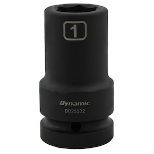 DYNAMIC TOOLS 1 inch X 1 inch Drive, 6 Point Deep Length, Impact Socket