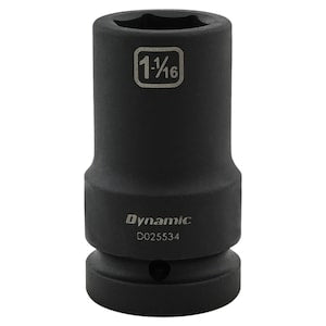 DYNAMIC TOOLS 1-1/16 inch X 1 inch Drive, 6 Point Deep Length, Impact So