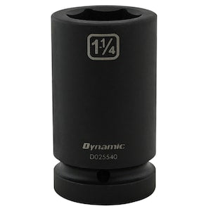 DYNAMIC TOOLS 1-1/4 inch X 1 inch Drive, 6 Point Deep Length, Impact Soc