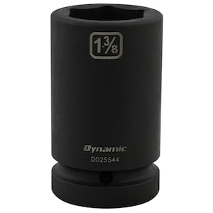 DYNAMIC TOOLS 1-3/8 inch X 1 inch Drive, 6 Point Deep Length, Impact Soc